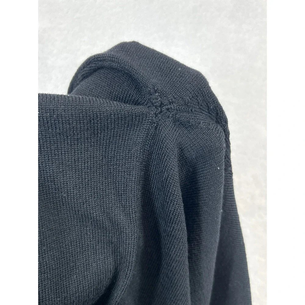 Banana Republic Sweater Mens L Black Mock Neck Merino Wool‎ Good Italian Knit